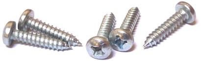 100) #4 x 3/8 Type AB Self-Tapping Screws / Phillips / Pan Head / Steel / Zinc